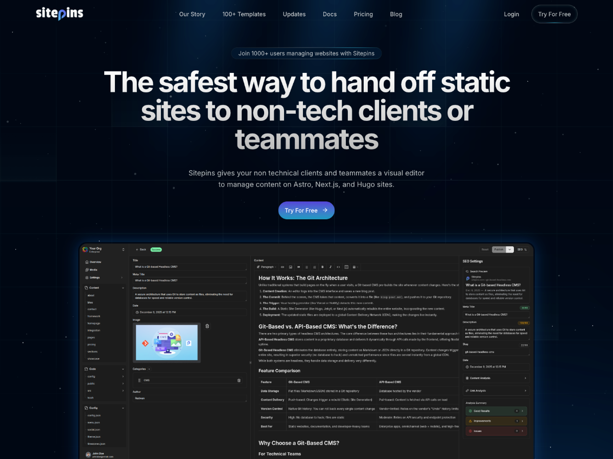 Sitepins CMS